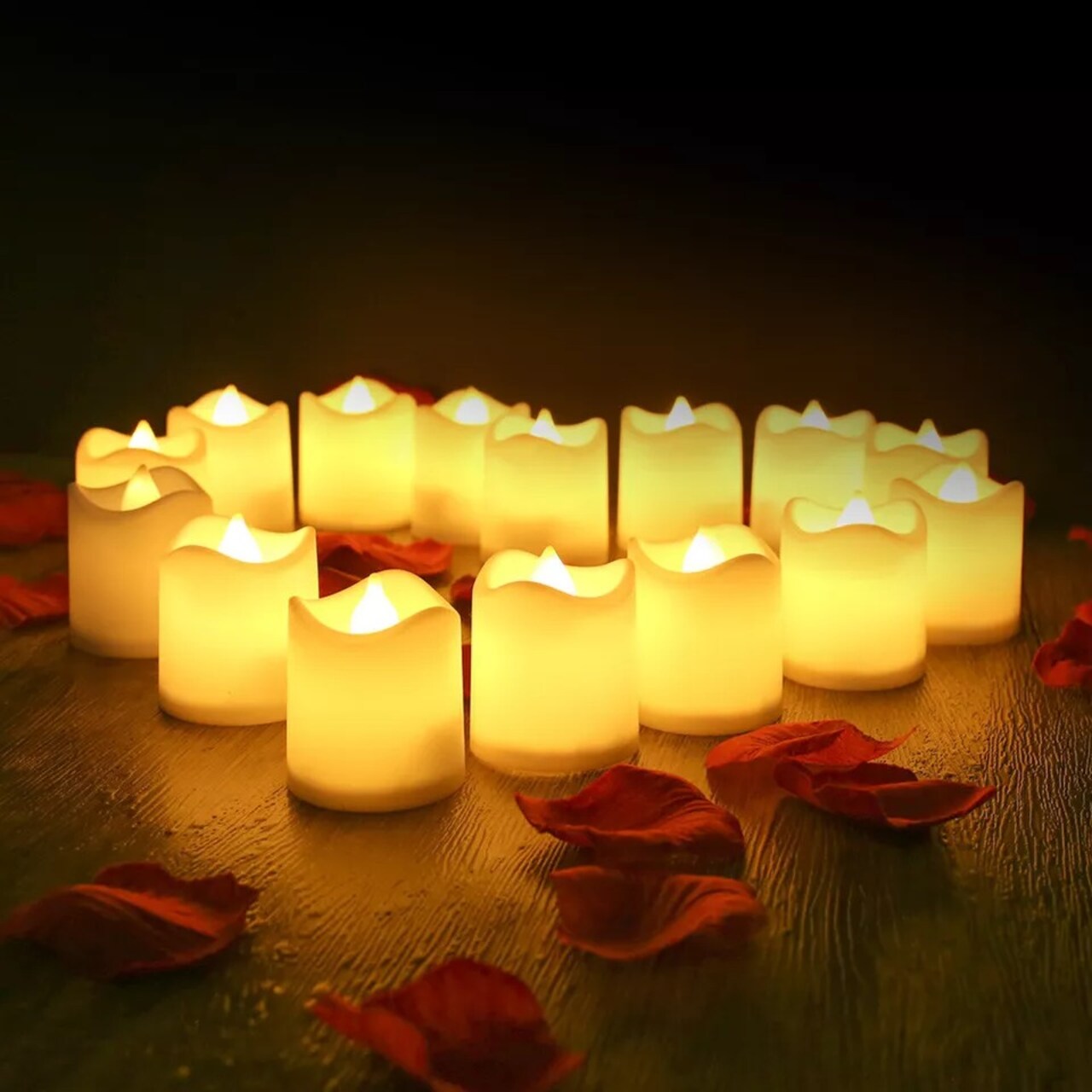 Flameless LED Tea Lights Set, Battery Operated Votive Candles Decor